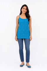 BLUE SPAGHETTI STRAPS TUNIC