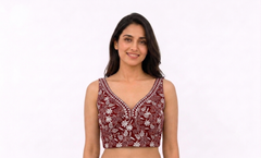 EMBROIDERED BLOUSE SLEEVELESS