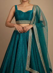 Teal Green Lahenga