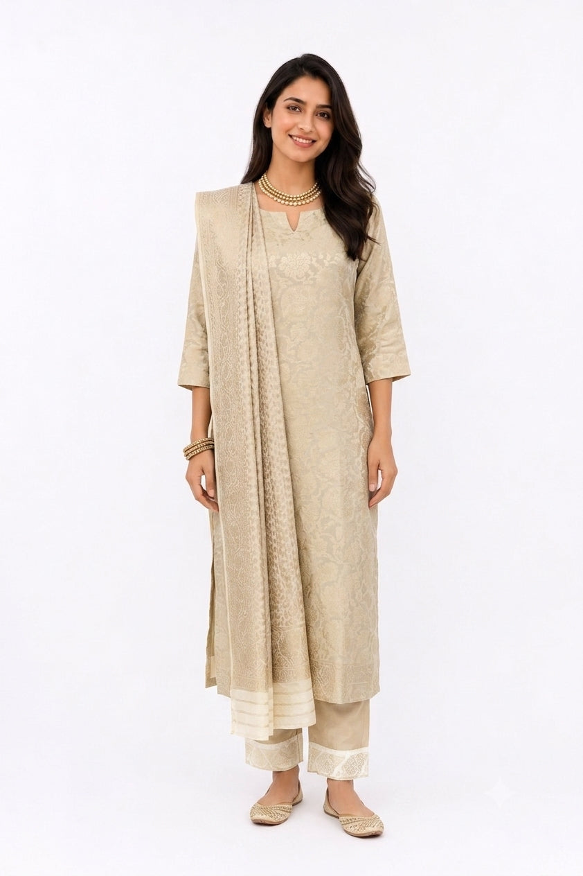 BANARASI CREPE SILK BANSAL 3 PIECE SET