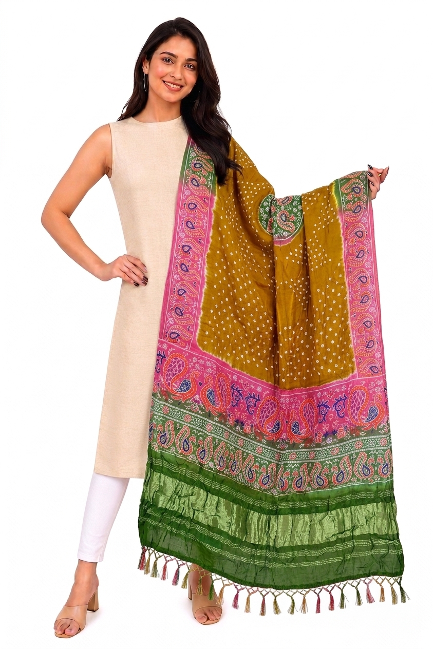 BANDHANI DUPATTA WITH LAGDI PATTA
