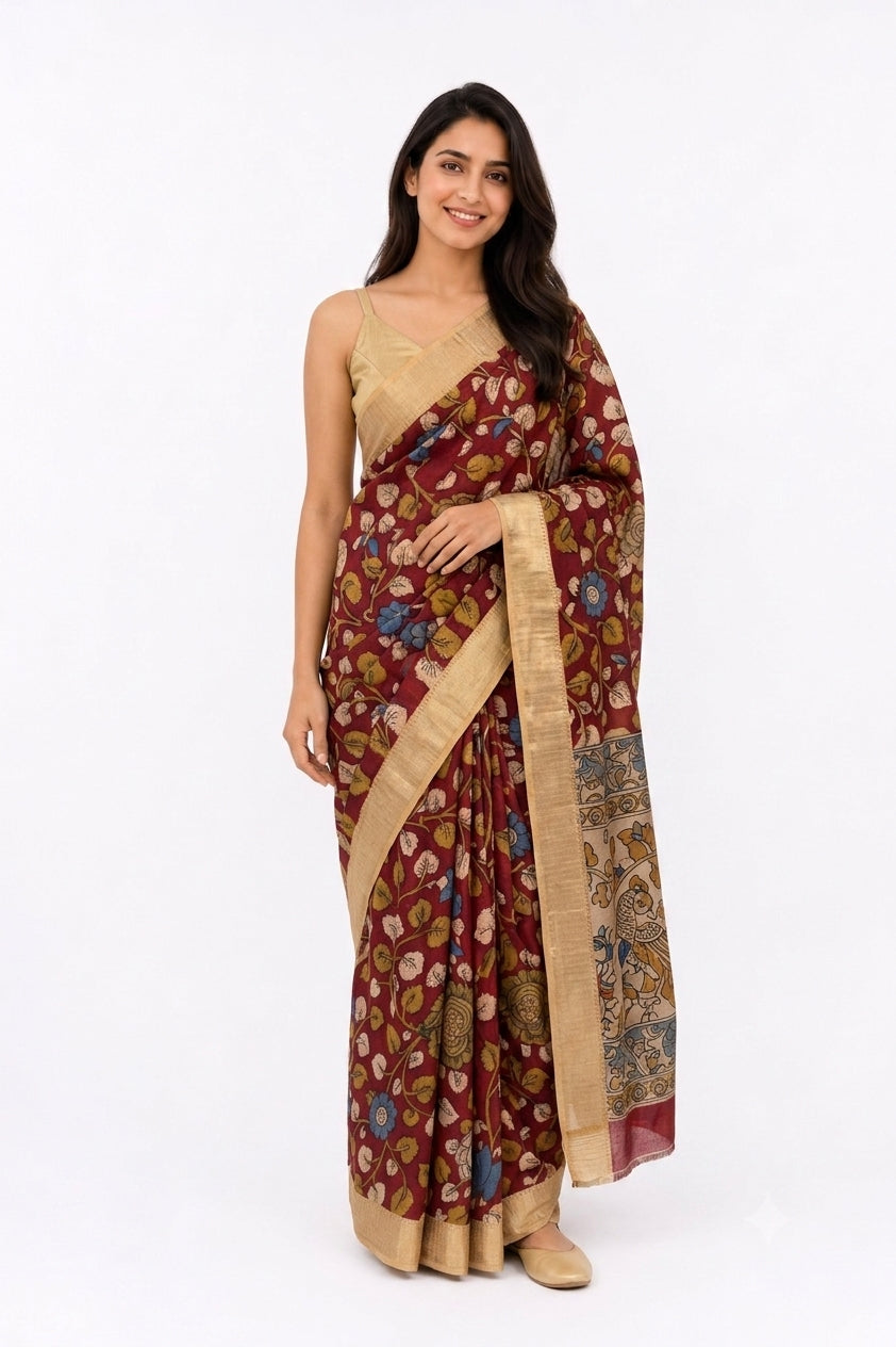 BANGALORE SILK KALAMKARI SAREE