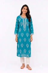 BLUE LUCKNOWI KURTA
