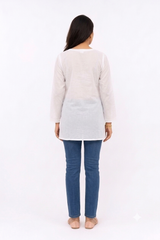 WHITE LUCKNOWI TUNIC