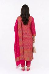 PINK KANI JAMAVAR READY 3 PIECE SET