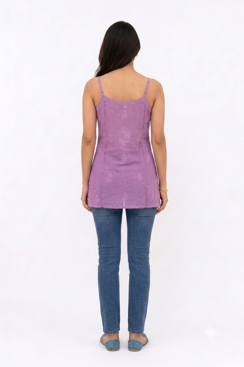 RESHAM WORK SPAGHETTI STRAPS TUNIC
