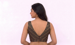 BLACK WITH GOLDEN STRIPS BLOUSE