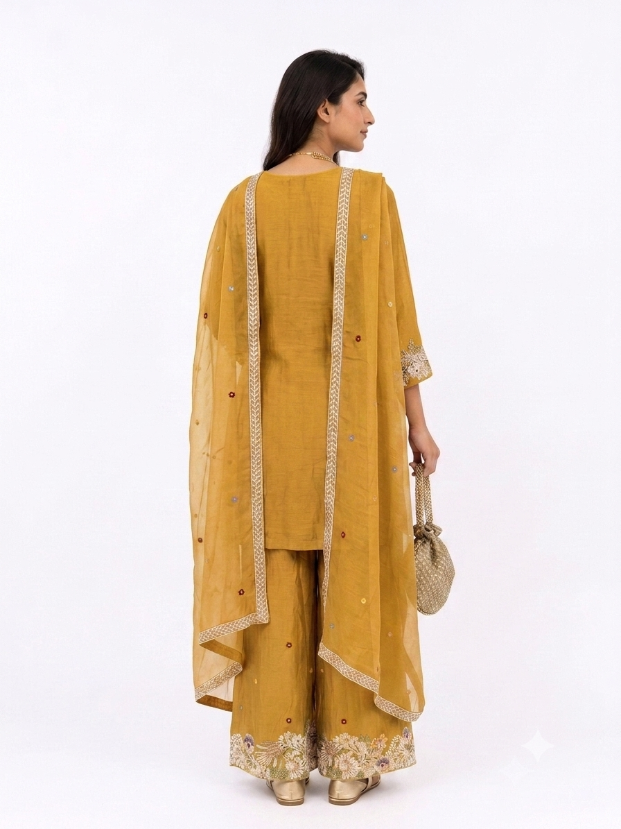 MAYURI 3 PIECE SET KURTA+ PALAZO+ DUPATTA