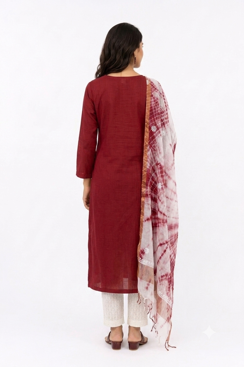 TIE & DYE 2 PIECE SET KURTA WITH DUPATTA