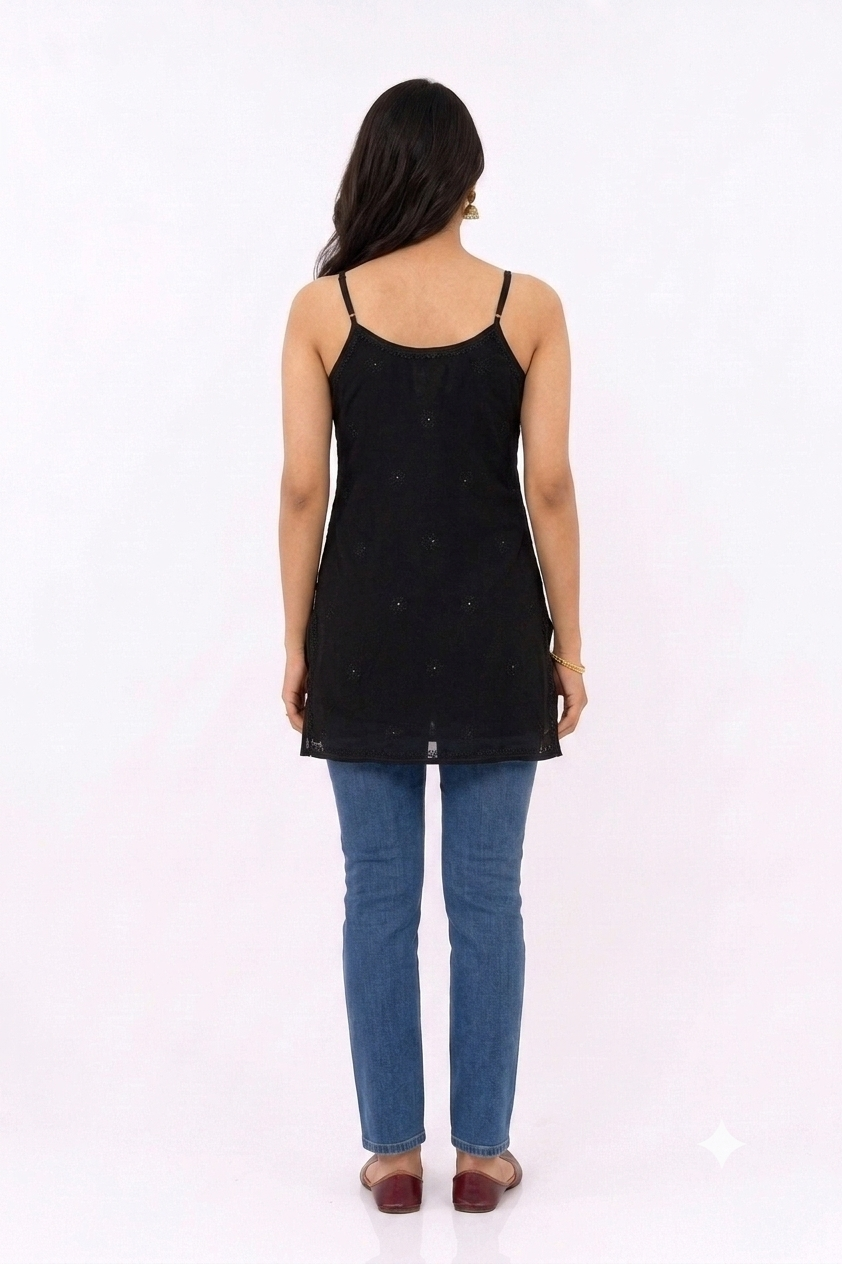 RESHAM WORK SPAGHETTI STRAPS TUNIC