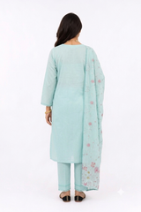 UNSTITCHED 3 PC SET EMBROIDERED COTTON