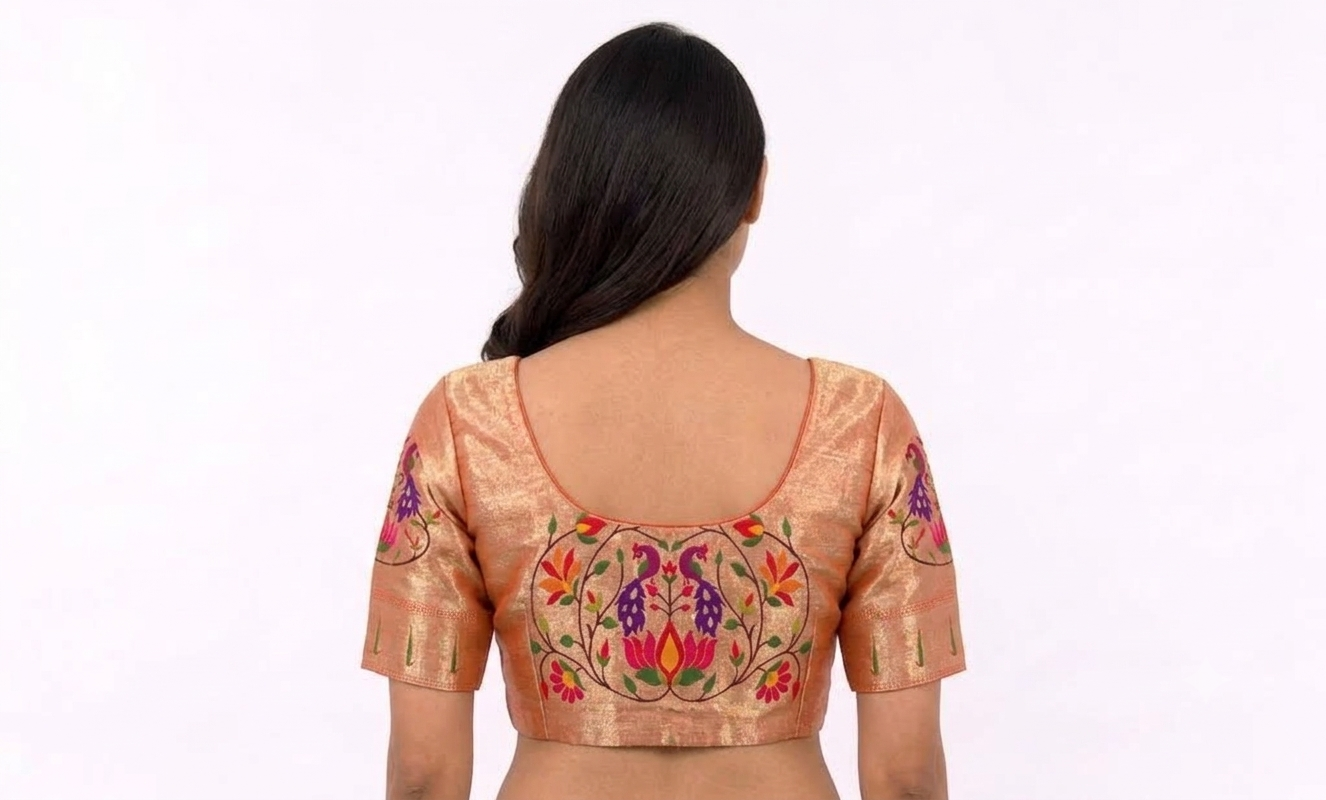 PAITHANI BLOUSE WITH SLEEVES