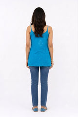 BLUE SPAGHETTI STRAPS TUNIC