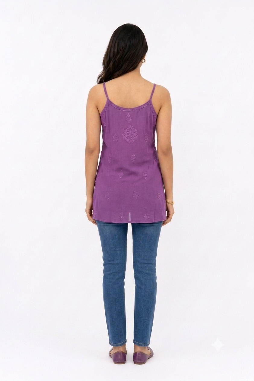 RESHAM WORK SPAGHETTI STRAPS TUNIC