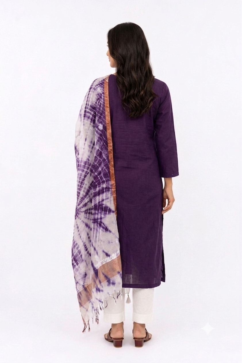 TIE & DYE 2 PIECE SET KURTA WITH DUPATTA