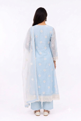 SKY BLUE GEORGETTE ANARKALI WITH DUPATTA