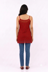 RESHAM WORK SPAGHETTI STRAPS TUNIC