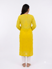 YELLOW LUCKNOWI KURTA