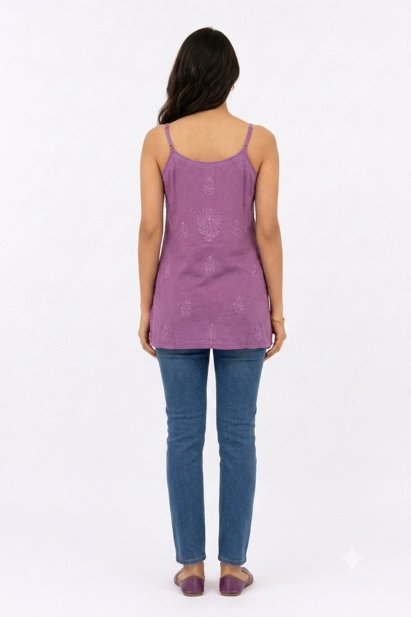RESHAM WORK SPAGHETTI STRAPS TUNIC