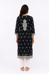 BLACK LUCKNOWI KURTA WITH MUKAISH WORK