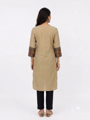 SLUB SILK KURTA WITH BARAAT BORDER