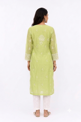 LIGHT GREEN KURTA WITH MUKAISH WORK