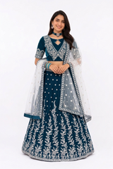 UNSTITCHED 3 PC LEHENGA SET