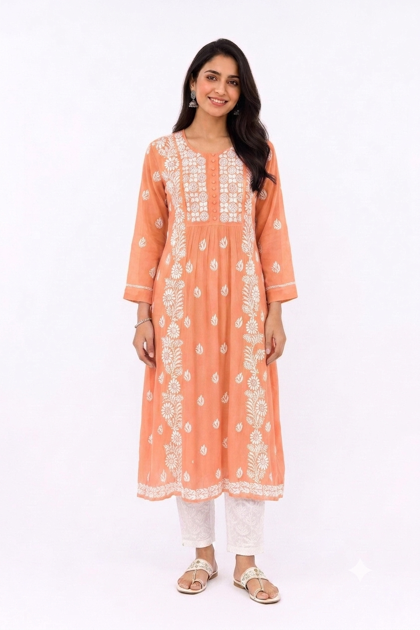 LUCKNOWI LONG KURTA /GOWN