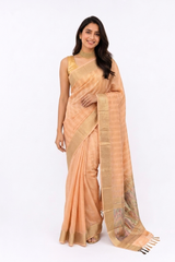 MAHESHWARI SAREE WITH TISSUE STRIPPED