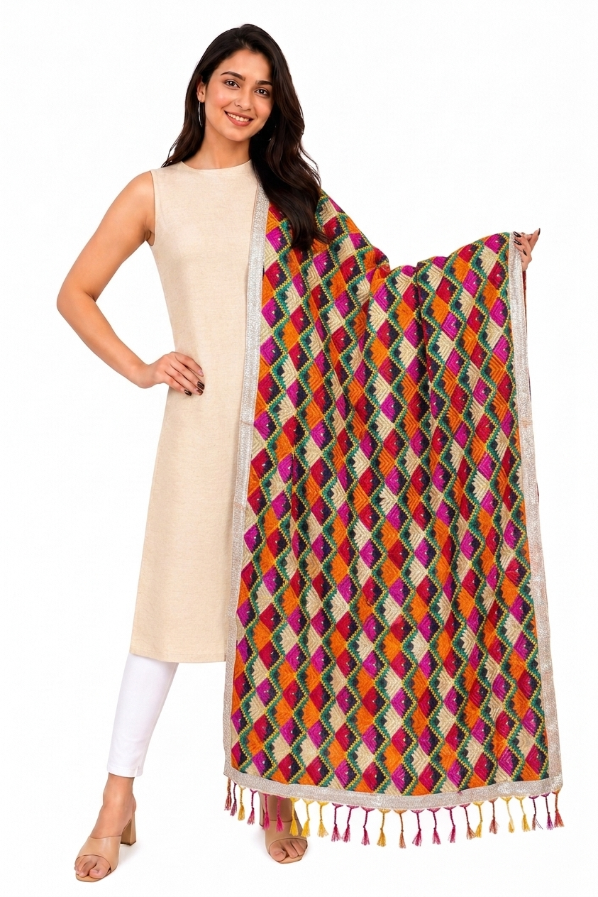 PHULKARI SILK DUPATTA