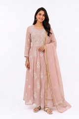 PINK CHANDERI MULMUL 2 PC SET WITH DUPATTA