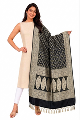 PURE BANARASI SILK BLACK DUPATTA