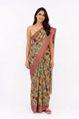 PURE TUSSAR PEN KALAMKARI SAREE