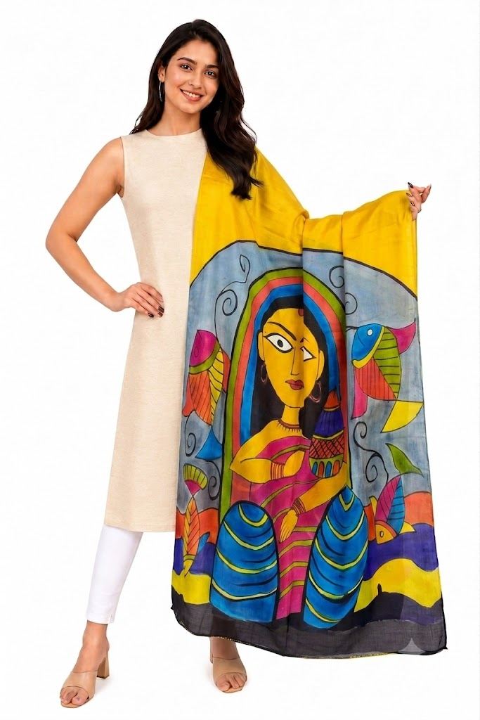 PURE SILK HAND PRINT DUPATTA