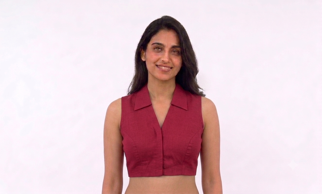 PLAIN COLLAR BLOUSE