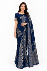 SILK SAREE WITH SCALLOP BORDER