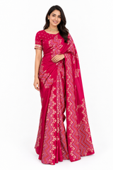 SILK SAREE WITH SCALLOP BORDER