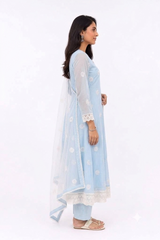 SKY BLUE GEORGETTE ANARKALI WITH DUPATTA