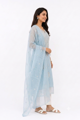 PURE ORGANZA KURTA 2 PIECE SET WITH INNER AND DUPATTA