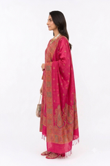 PINK KANI JAMAVAR READY 3 PIECE SET