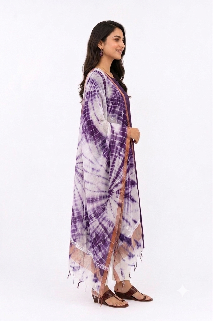 TIE & DYE 2 PIECE SET KURTA WITH DUPATTA
