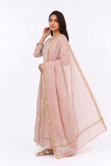 PINK CHANDERI MULMUL 2 PC SET WITH DUPATTA