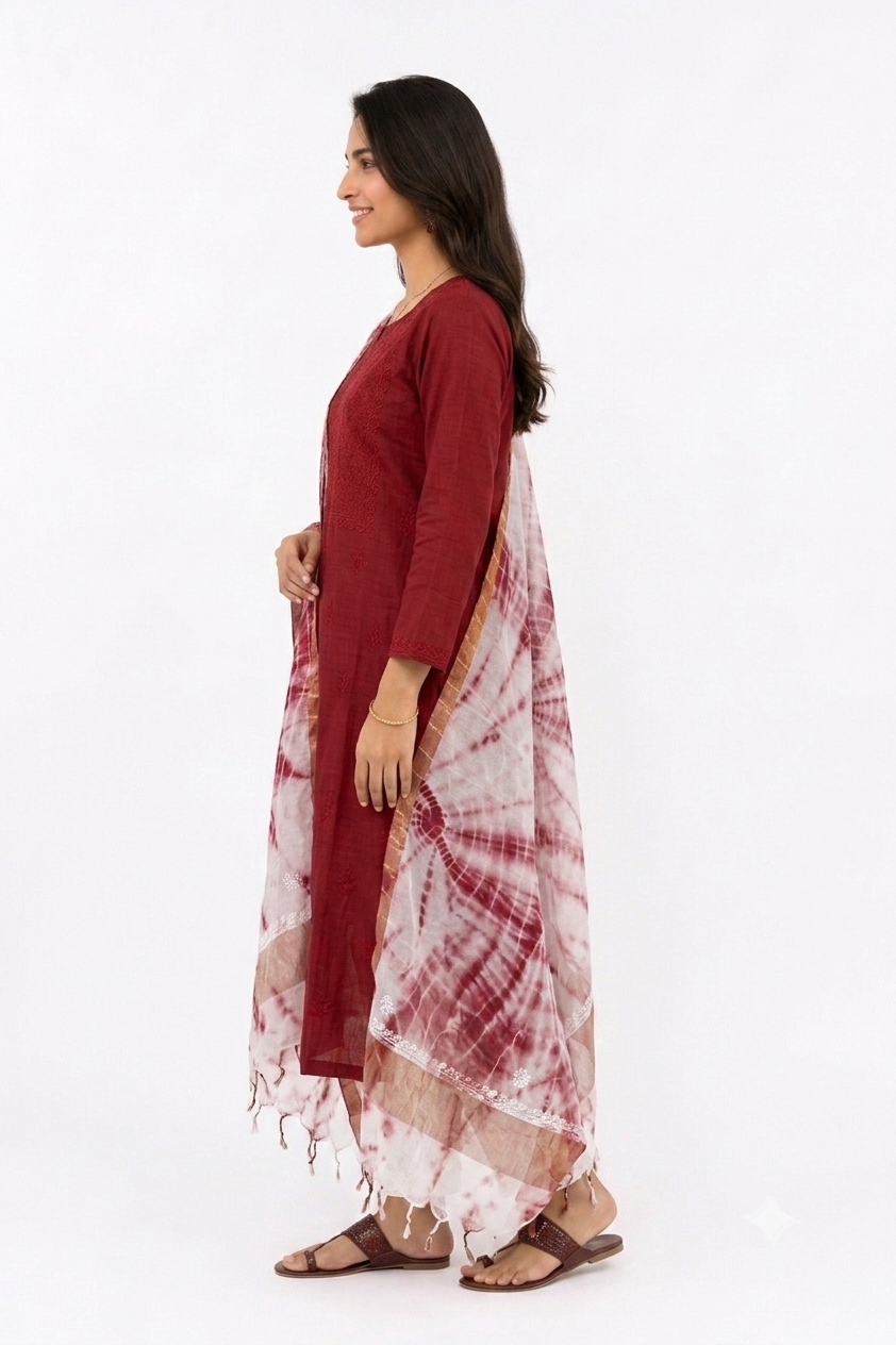 TIE & DYE 2 PIECE SET KURTA WITH DUPATTA