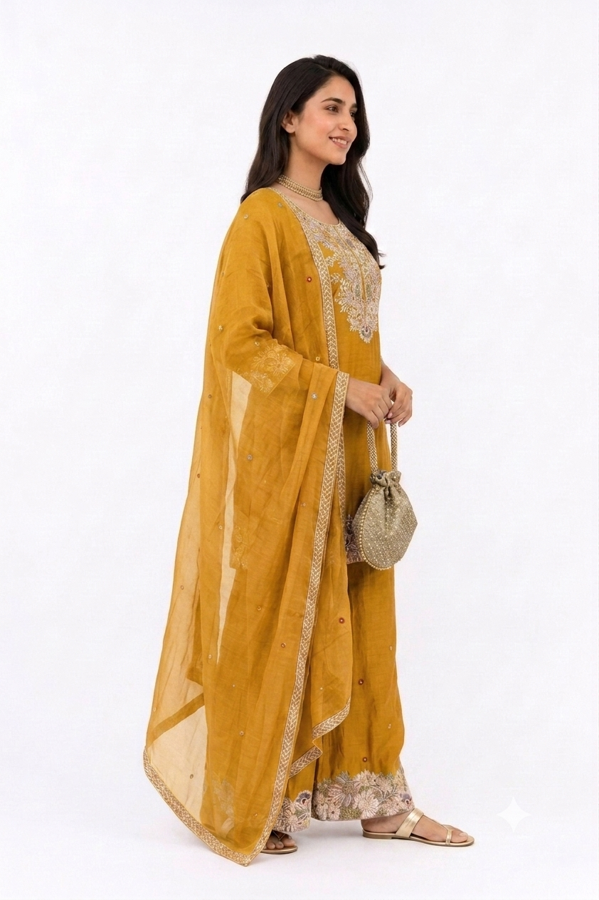 MAYURI 3 PIECE SET KURTA+ PALAZO+ DUPATTA