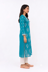 BLUE LUCKNOWI KURTA