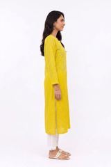 YELLOW LUCKNOWI KURTA