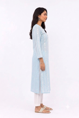 SKY BLUE GEORGETTE KURTA