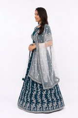 UNSTITCHED 3 PC LEHENGA SET