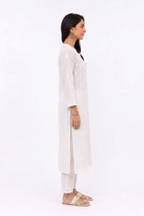 WHITE LUCKNOWI KURTA WITH MUKAISH WORK