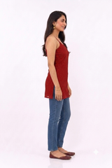 RESHAM WORK SPAGHETTI STRAPS TUNIC